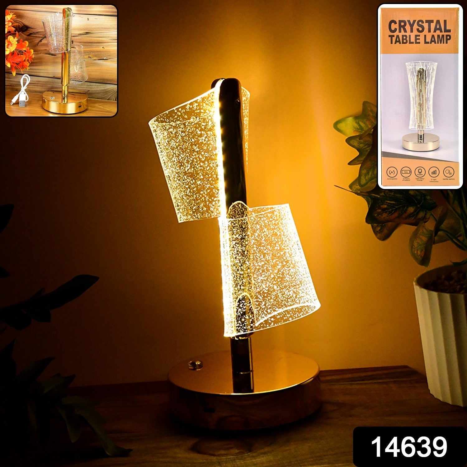 Modern Luxury Crystal LED Double Shade Table Lamp (1 Pc) Modern Luxury Crystal LED Double Shade Table Lamp (1 Pc)